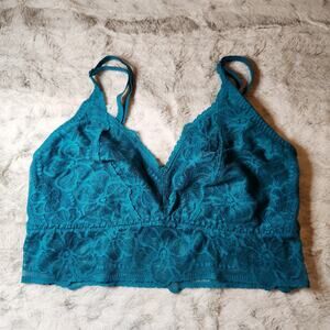 Victoria's Secret Pink Blue Green Lace Bralette Bra Size Small DD
